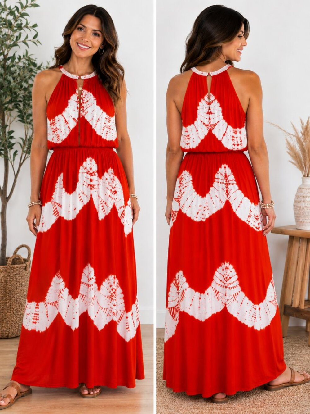 ❤️🤍 Pyramid Collection Tie Dye Maxi Dress ❤️🤍